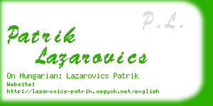 patrik lazarovics business card